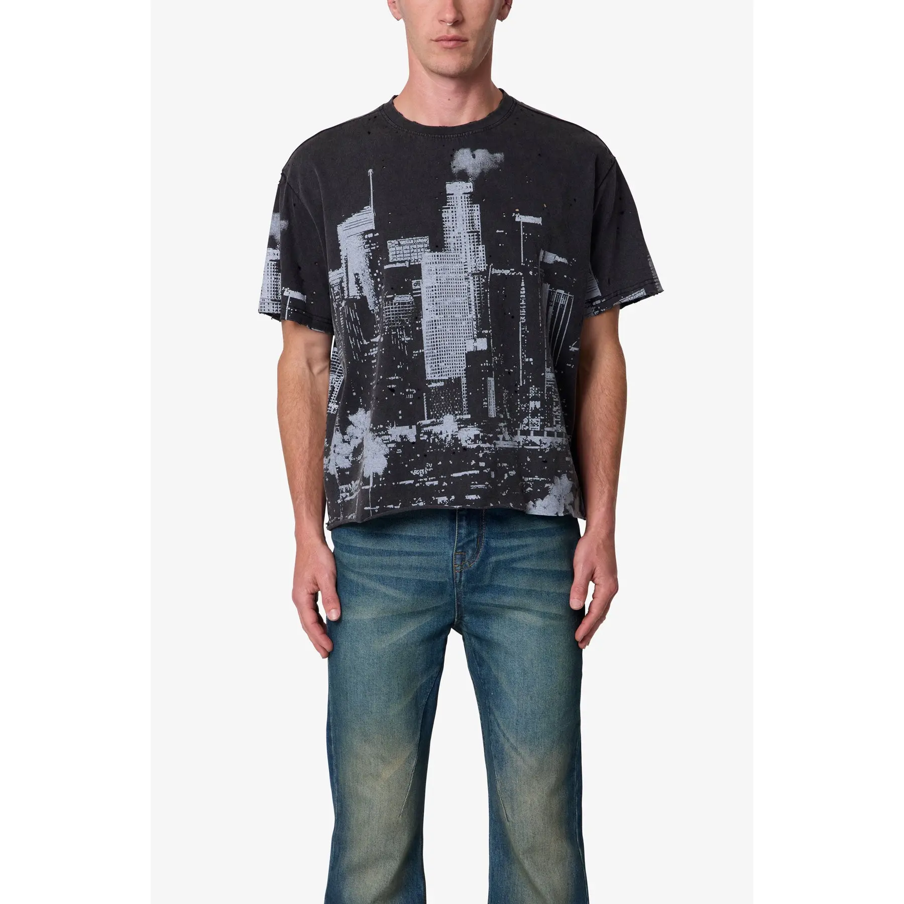 DTLA Distressed Tee - Vintage Black