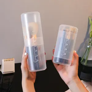 Transparent makeup brush storage rack, extendable storage bucket, portable dust cover for outdoor use, pen holder with transparent and minimalist style, Makeup Tool Organizer, Adjustable Storage