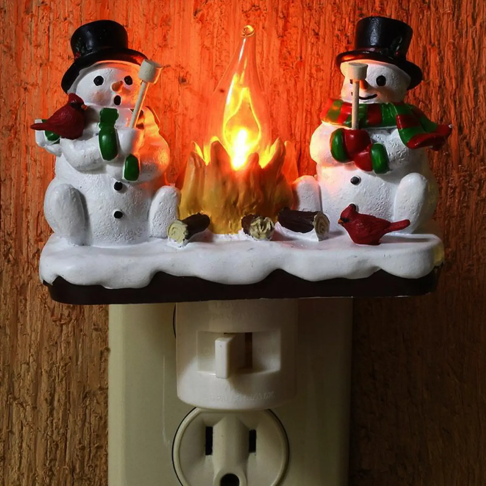 Santa Claus Snowman Flameless LED Candle, Flickering Fireless Candle, Simulated Bonfire Night Light, Perfect for Christmas Decoration and Bedroom Atmosphere Twinkle Santa Claus Night Light night  light