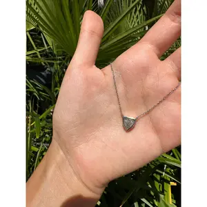 Bezel Set Diamond Bullet Pendant Necklace