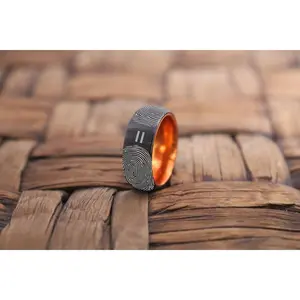 Fingerprint Ring | Mens Wedding Band, Couple Wedding Ring, Memorial Ring