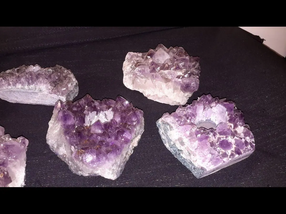 Amethyst Crystal Cluster Tea Light Candle Holder