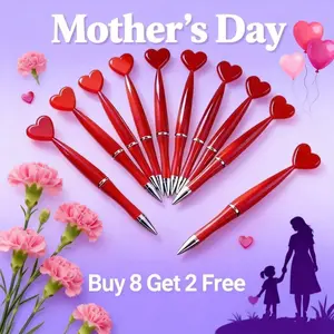 10pcs Heart Shape Rotating Ballpoint Pens, School Office Stationery Writing Supplies, 1.0mm Heart Design, Perfect Gift for Carnival Valentine's Day