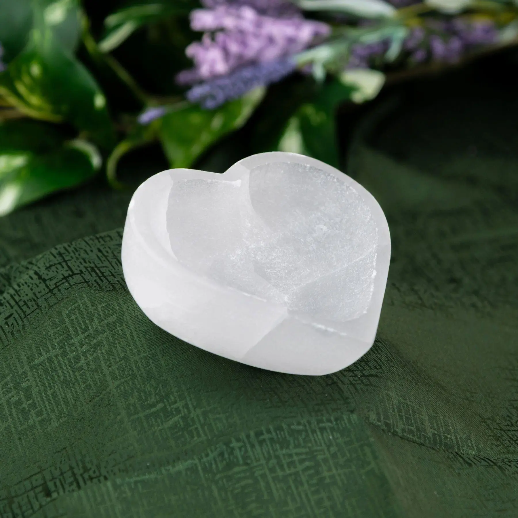 Down To Earth Selenite Heart Shaped Bowl for Smudging Crystal Recharging and Healing Energy High Vibrational Crystal Crown Chakra Alignment Ideal for Altars Reiki and Witchcraft Supplies