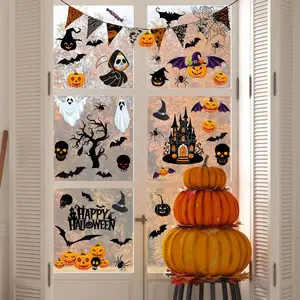 Halloween Themed Window Sticker, Double Sided Window Decal, Decorative Sticker for Home Party Festival, Home Decor, Ornaments