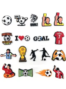 18 Piece Plastic Soccer Shoe Charms, Football Shoe Decorations, Goalkeeper Shoe Accessories, DIY Party Gifts, Suitable for Sandals & Garden Shoes
