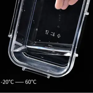 Premium Clear Food Storage Container | Airtight Leakproof Lunch Box | Shatterproof Meal Prep Bento | BPA Free PET Fridge Organization | Keep Fruit & Salad Fresh | Aesthetic Kitchen Restock Finds | Portable Snack Box