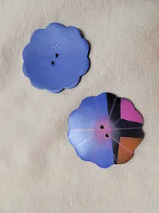 45mm scalloped purple 2 hole button