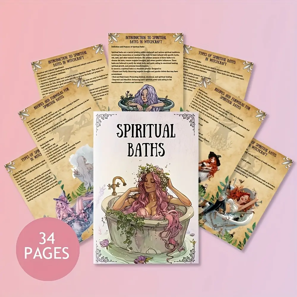 25 Magical Bath Spells and Ritual Recipes, Guides, Grimoire Pages for Witchcraft Self Care, Meditation, Cleansing and Spiritual Healing, Perfect for Witches Pagan Beginners