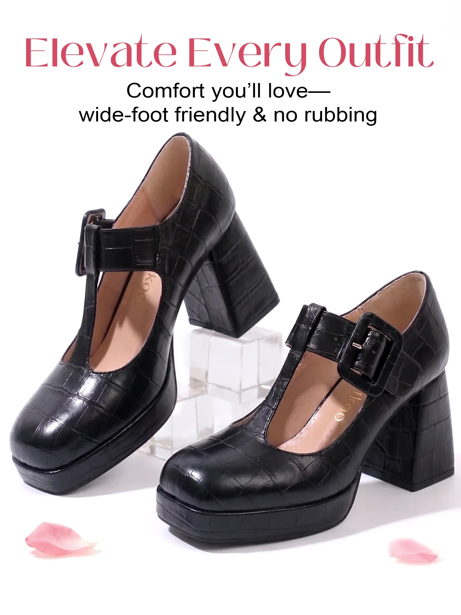 【SummerVibes】Zamikoo Women's Mary Jane Platform Pumps Chunky Heel Square Toe Ankle Strap Dress Shoes Retro '90s Style women