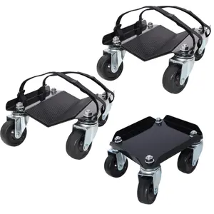 Snowmobile Dolly Heavy Duty Carries up to 1500lbs V-Slide with 2.5" Swivel Casters Rubber Pad Protecting Skis and 2 Pairs of Heavy Duty Straps Firmly Attaching on Skis,black color