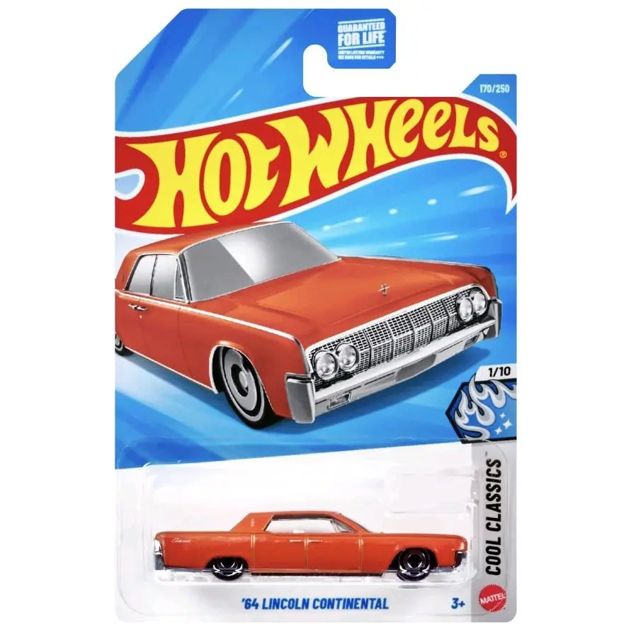 HOT WHEELS 2026 Cool Classics 1:64 Scale Orange Lincoln Continental Diecast Model - Collector Standout, 1/10 Scale Reference Note, Classic Car Collectible