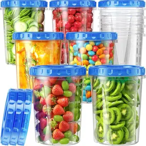 10 Pack-33oz Freezer Storage Containers Set, Plastic  Storage Containers with Twist Top ,  Stackable Soup Containers for Overnight Oats/Salad/Leftover/Soup/Ice Cream