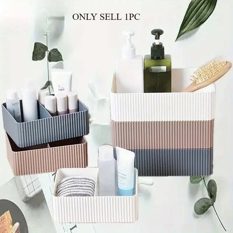 Plastic Home Office Bathroom Storage Box Grid Desktop Sundries Storage Box Makeup Organizer Cosmetic Closet Bin Case