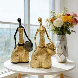 Resin Female Statue Decorative Figurine, African Art Culture Gift, Home Decoration, Living Room & Bedroom, Unique Art Style