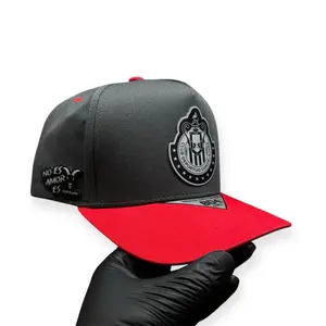Chivas De Guadalajara Dark Grey/Red SnapBack Trucker Hat - Premium Cotton Baseball Cap with Team Logo, Adjustable Fit, Casual Trendy Fan Accessory