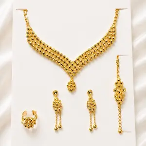 Boummaci Gold-Plated Jewelry Set – Necklace, Earrings & Ring