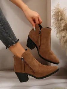 Women's Double Zipper Short Boots, Mystical Elegant Design, Multi-Functional Sexy Style, Perfect for Casual & Party Wear, Footwear