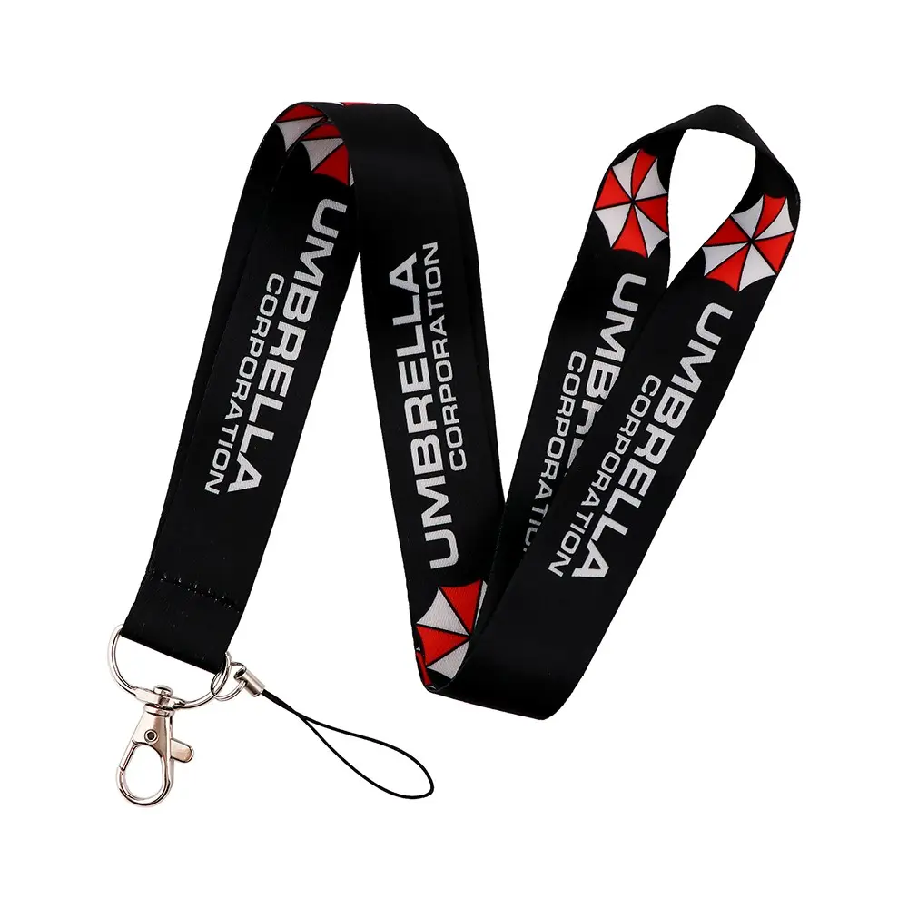 Classic Horror Game Umbrella Pattern Keychain Lanyard for Keys Chain USB ID Credit Card Cover Pass Mobile Phone Charm Women Men Neck Straps Badge Holder Key Ring Accessories Key Charms