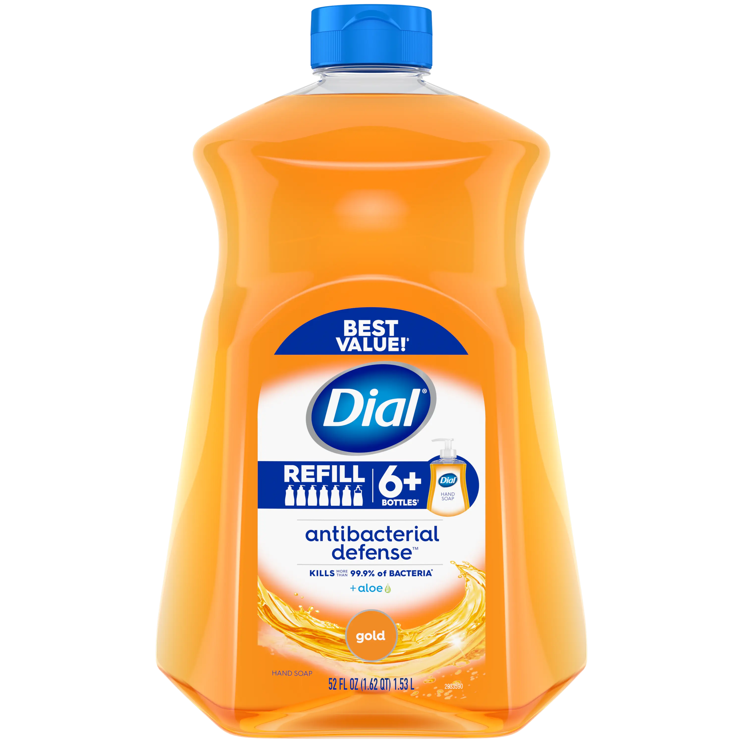 Dial Antibacterial Defense Gold Liquid Hand Soap Refill, 52 fl oz