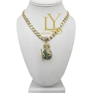 LaYaiBoutique #2185 Saint Jude necklace and pendant, 14k gold plated, High Quality