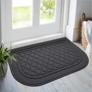 Half Round Door Mat, 1 Count Non-slip Absorbent Door Mat, Door Entrance Mat for Home Living Room Bedroom Kitchen, Decorative Rug