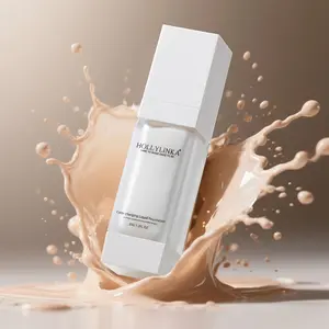 Hollylinka 4-in-1 Spectrum Liquid Foundation Moisturizing Flawless Natural Clear Makeup Cosmetics Powder Oil Control Sensitive Skin Hydrate Daily