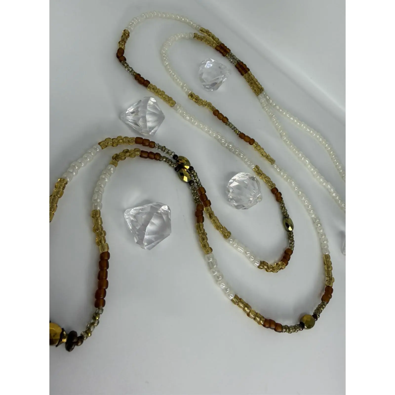 Tie-On Waist Beads Up to 55 Inches - Adjustable Length for Comfortable Fit