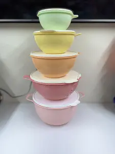 Tupperware Thasta Bowl Set 5pc - Airtight Lid for Serving & Storing Food, Leak Proof, Ergonomic Thumb Handle, Perfect for Kitchen Prep & On-the-Go Use