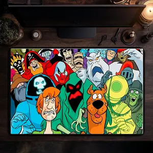 Scooby Doo Halloween Mouse Mat, Haunted House Themed Desk Pad for Halloween, Scooby-Doo Inspired Gaming Mouse Pad, Horror Gift for Scooby-Doo Fans and Spooky Decor Enthusiasts