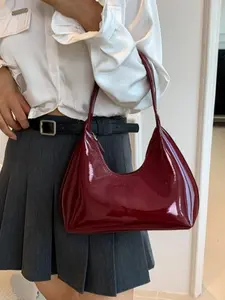 Women's Solid Color Hobo Bag, Fashionable Zipper PU Leather Handbag for Daily Used, Trendy Shoulder Bag, Casual Versatile High-quality Daily Commuting Bag, Elegant Commuter Bag