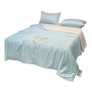 Luxury 100% Tencel Cooling Summer Quilt - Silky Soft, Lightweight Breathable Bed Blanket, Queen/Twin Size for Hot Sleepers