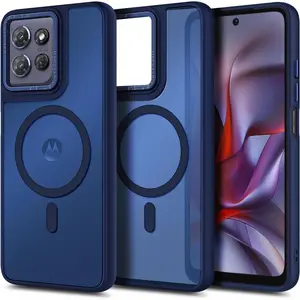 Magnetic for Motorola Moto G-Power-2025/2026 Case, Blue | Compatible with MagSafe, Translucent Matte Scratch-Resistant Back, Military-Grade Protection Shockproof Slim Phone Cover