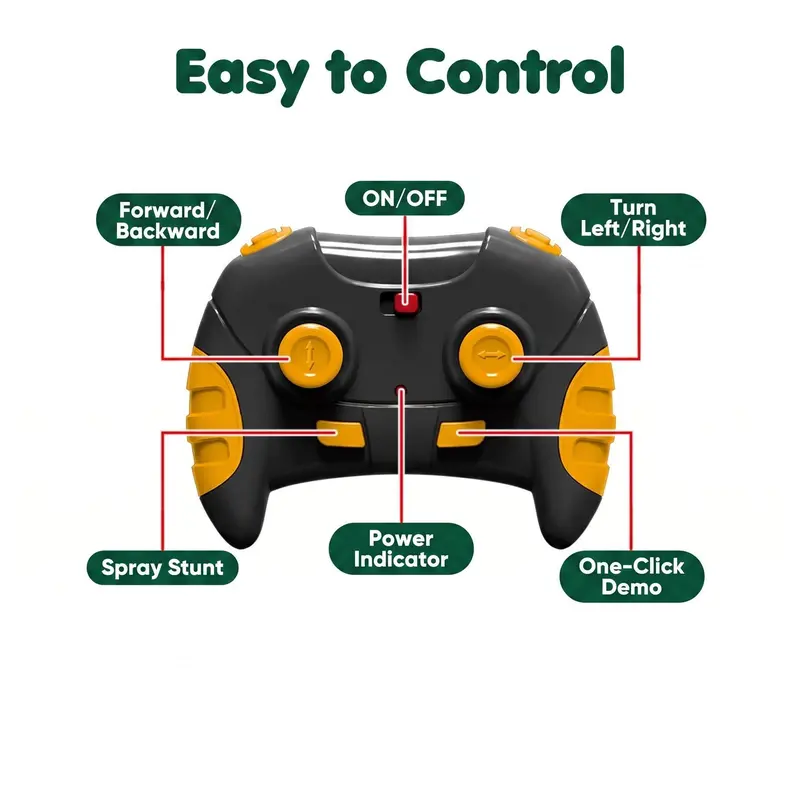 Kid's Electric Crocodile Jumping Car Toy - Mist Spray, Light & Music, Stunt Actions, Jump Forward, 1-Click Demonstration, Upright Walking, Floor-Friendly Wheels, 30+ Mins Playtime rc cars rc