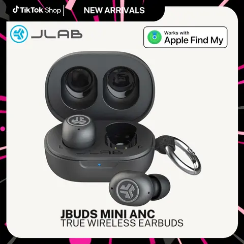 JBuds Mini ANC True Wireless Earbuds, Active Noise Cancelling, Spatial Audio, iOS Find My, Bluetooth 6, IP55 Water Resistant, iOS and Android by JLab Light Weight Earbud True Wireless Earphones