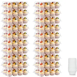 12 Count Cupcake Containers, 20 Pack Stackable Cupcake Carrier with 250 Pack Cupcake Liners, Clear Plastic Disposable Cupcake Trays Boxes Holders for Baking, Parties, Gifting