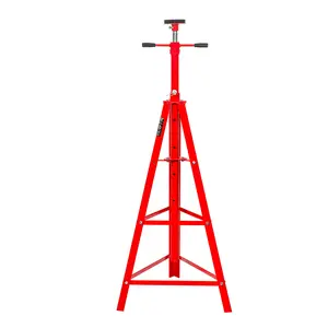 Stark USA Heavy Duty 2 Ton Auto Shop Steel Red Under Hoist Mount Tripod Stand 48-3/4in to 84in Lift Range Lead-Free Paint Finish Corrosion Resistant