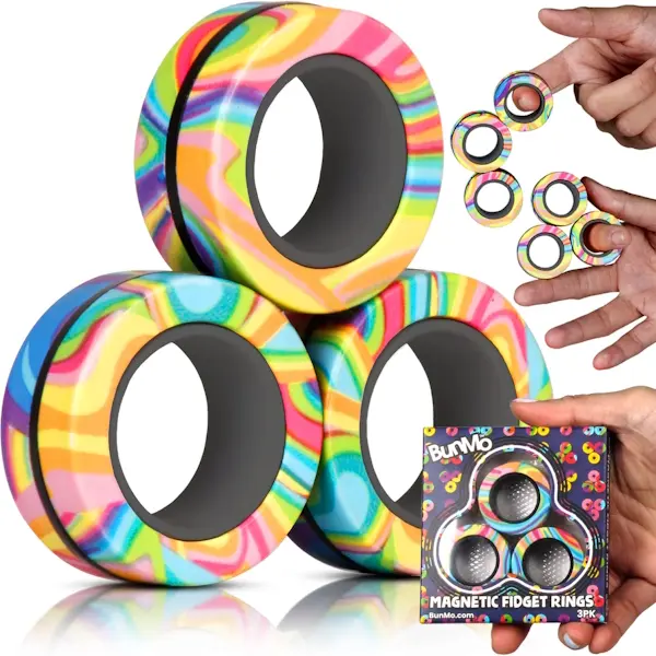 BUNMO Magnetic Rings Multicolored Fidget Rings