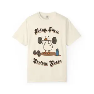 Funny Silly Goose Unisex Tee, Lifting Gym Bird Tee, Workout Jumper, Animal Graphic Pullover, Hilarious Bird Crewneck, Cute Goose Pump Cover