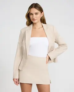 Express Editor Mini Houndstooth Stretch Super High Waisted Mini Skort