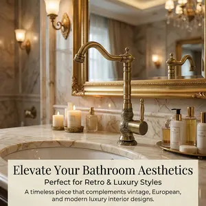 Chinese Faucet Kitchen Sink Cold Hot Water Carving Design, High Quality, Modern Home Bathroom Basin, 360° Rotatable, Single Handle Control