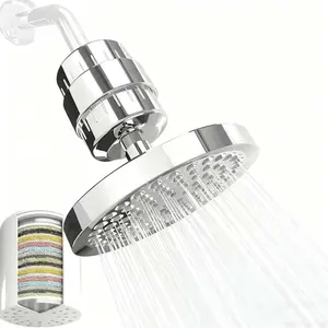 HOLENGS High Output Shower Head With Hard Water Filter, 20 Stage Shower Filter Removes Chlorine & Harmful Substances, Water Softener Showerhead for Bathroom, Rain Shower