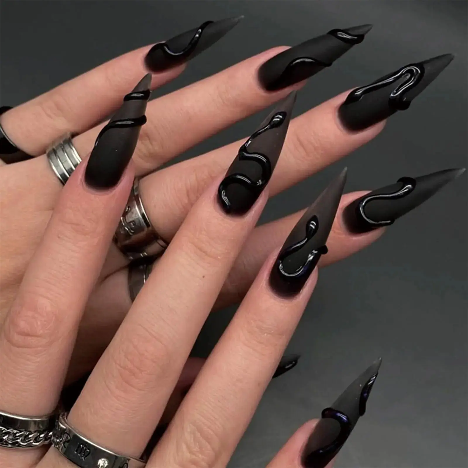 Gothic Snake Acrylic Nails