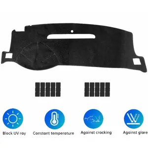 Black Dashboard Cover Dash Pad Mat Fit 2007-2014 Chevy Silverado Tahoe Suburban Avalanche GMC Yukon Sierra, Anti-Glare UV Protection Non-Slip Custom Dash Carpet Interior Accessories