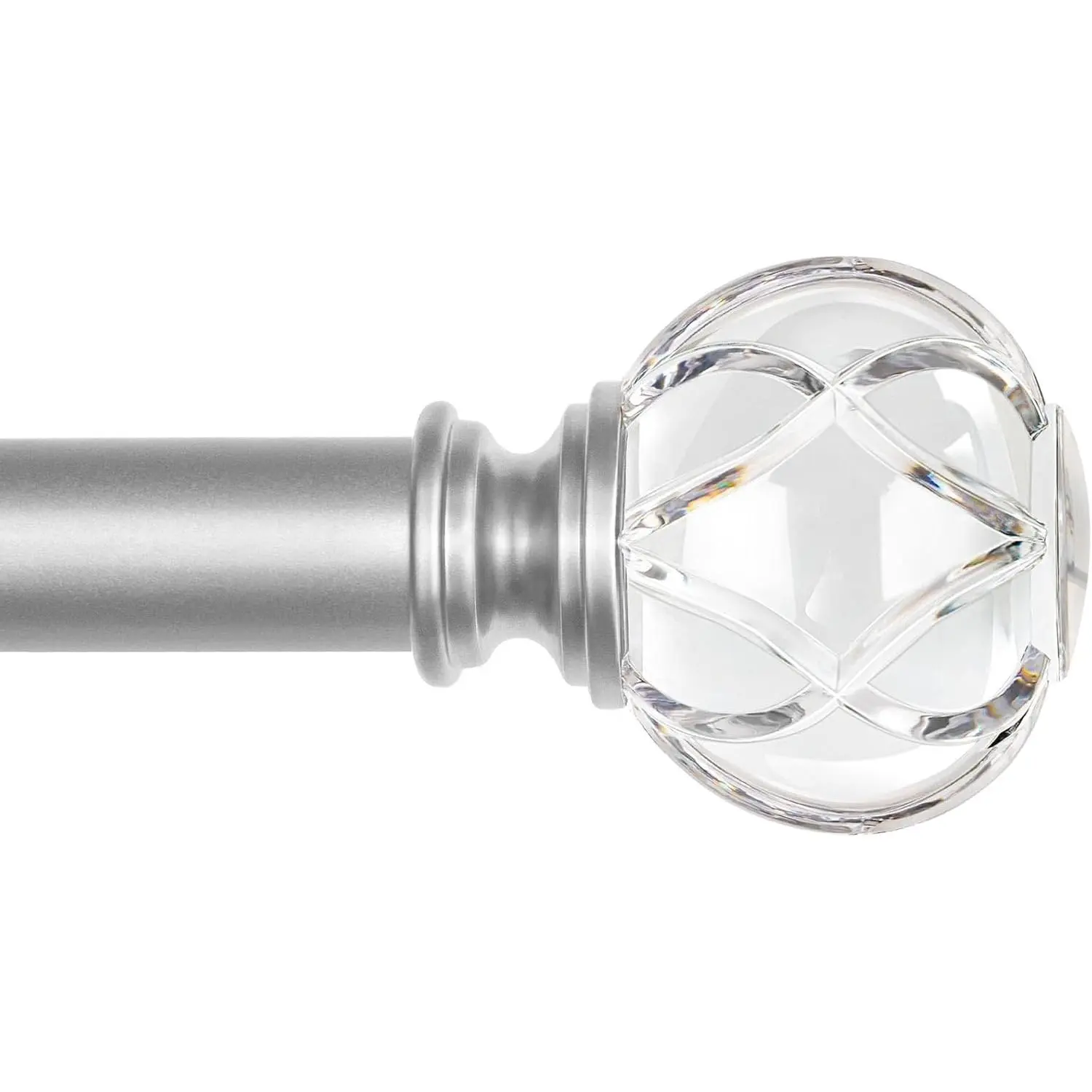 1 Inch Curtain Rod 72 to 144 Inches (6-12 ) Telescoping  Curtain Rods for Windows, Heavy Duty Long Drapery Rods with  Netted Texture Ends, 32-144"