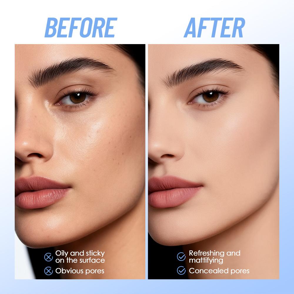 Waterproof facial powder, lightweight matte oil control setting powder with powder puff, Blurring & Brightening , long-lasting and flawless makeup, suitable for women and girls' cosmetics，Beauty Cosmetics