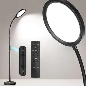 HOMAKEE 7CCT Floor lamp Sofa Lihgting, Bright LED Floor Lamp 3000K-6500K 12W/1000LM with Stepless Adjustable Colors and Dimmer, Remote and Touch Control, Adjustable Floor Lamp for Living Room Bedroom Reading lamp