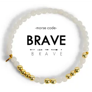 Gold Morse Code Bracelet | BRAVE