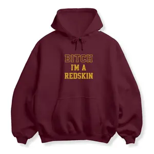 I’m A Redskin Hoodie, Vintage Football Fan Pullover, Bold Sports Statement Sweatshirt, Casual Streetwear Long Sleeve Top for Men and Women