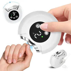 2 in 1 Electric Nail Clipper, Nail Trimmer with Rechargeable Automatic Nail Grinder, Bright LED Light, Three Speed Settings for Hands & Feet, Ideal for Home and Travel